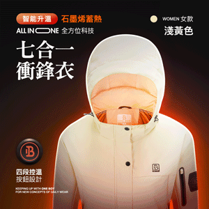 智能升溫All in one全方位科技七合一衝鋒衣