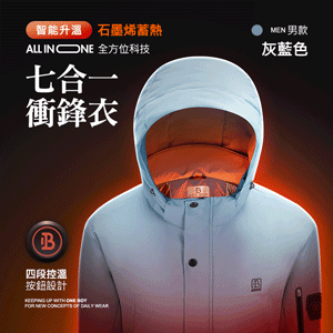 智能升溫All in one全方位科技七合一衝鋒衣