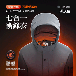 智能升溫All in one全方位科技七合一衝鋒衣