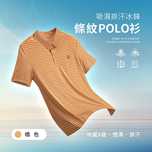 冰感A級冰科技吸溼排汗透氣條紋冰鋒POLO衫