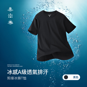 冰感A級冰科技透氣排汗機能剪接冰鋒T恤