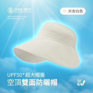 UPF50+超大帽簷空頂雙面防曬帽