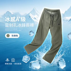 冰感A+級冰科技雷射切割透氣孔機能冰鋒長褲